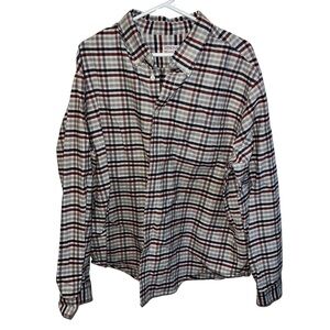 Merona Men's Plaid Casual Button Down Shirt - Black, White, Red
